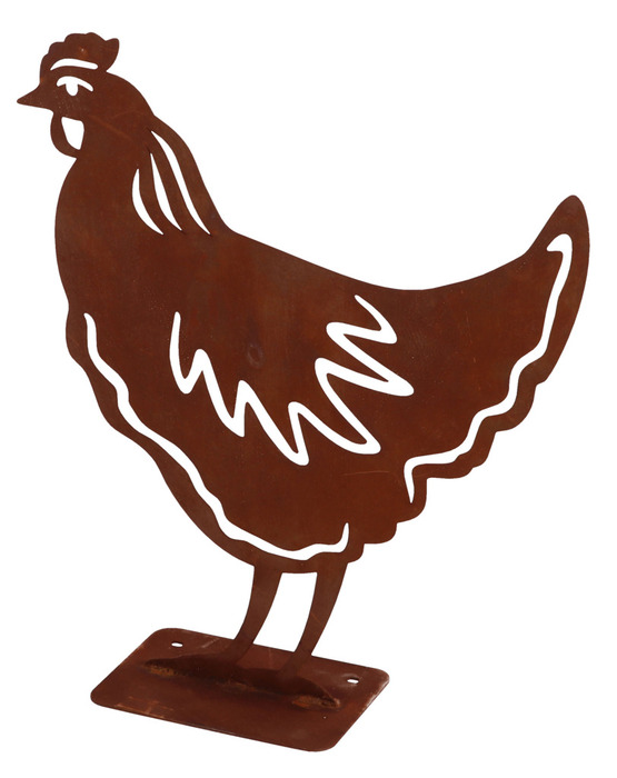 Hagefigur høne rust H28,8 cm